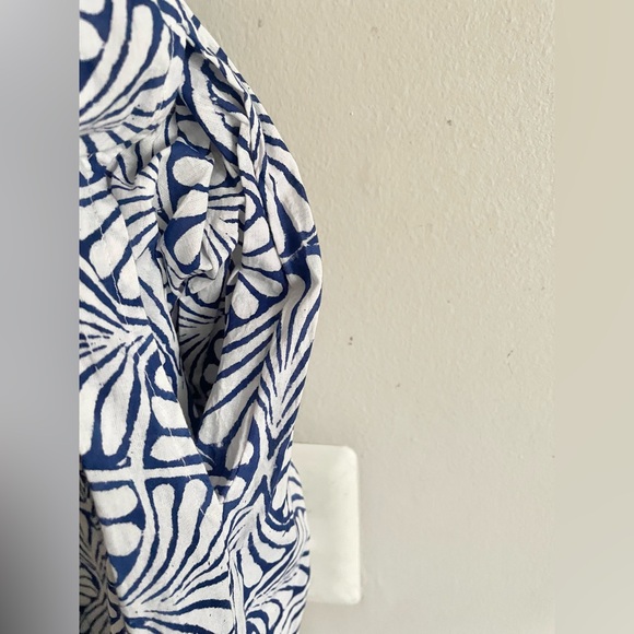 NWT-Charleston Shoe Company Aubrey Maxi Dress Blue and White Ruffle Sleeves Sz M - Picture 11 of 14